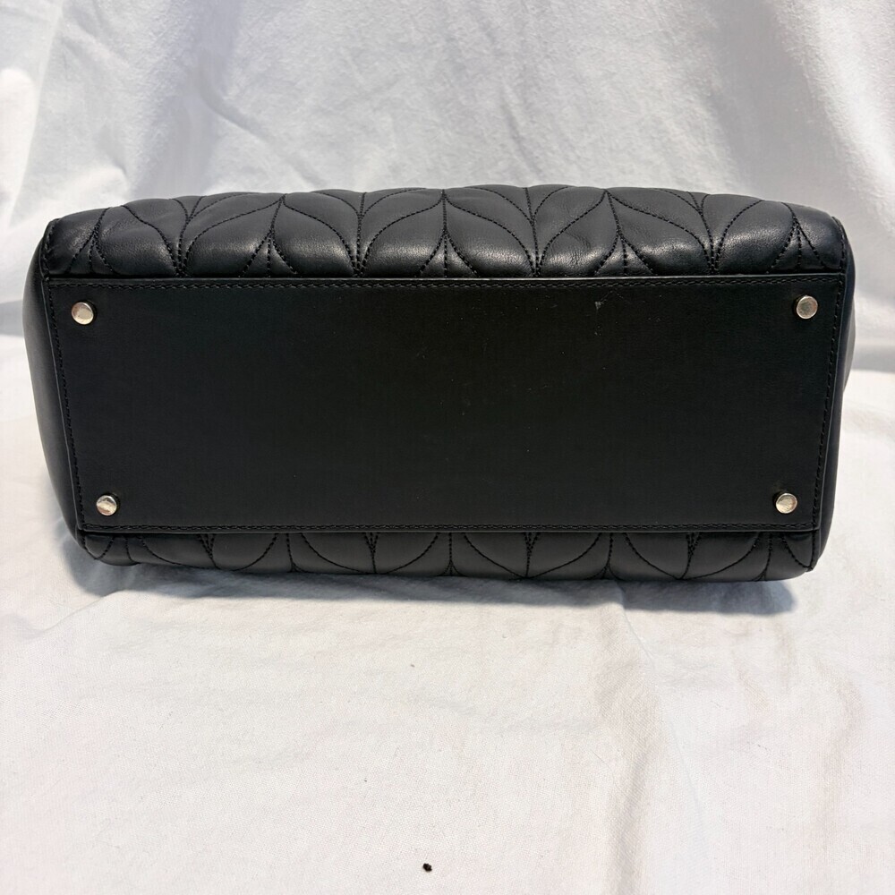 Kate Spade Briar Lane Quilted Willis Tote Bag Black Silver Handwear Chic Luxury - Picture 8 of 16